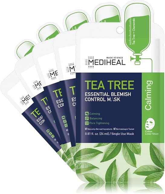 MEDIHEAL Official [Korea's No 1 Sheet Mask] - Tea Tree Essential Blemish Control Mask (5 Masks)