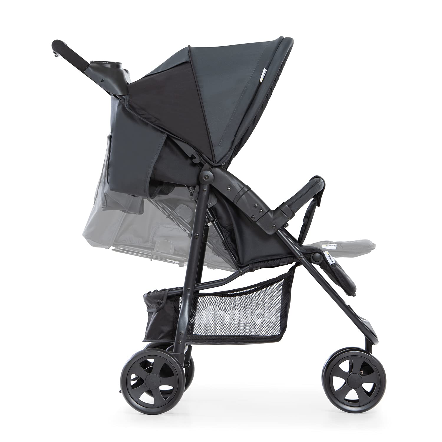 hauck Poussette Compacte 3 Roues Citi Neo II, dès Naissance jusqu'à 22 kg, Pliable à 1 Main, Inclinable, Légère 7,3 kg, Porte-Gobelet, Grand Panier 3 kg, Noir
