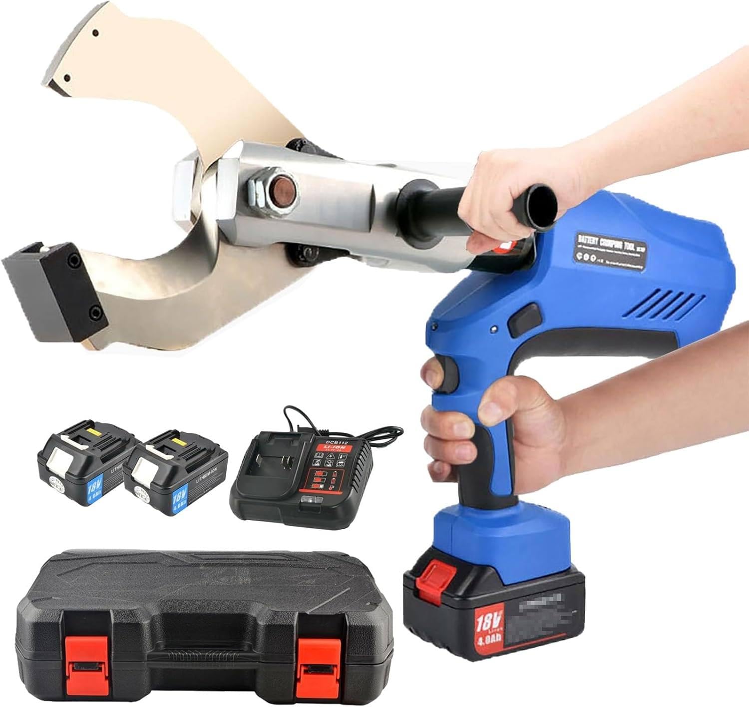 Tronchesi a cricchetto per Cavi, Senza Fili, 18V 4000mAh, a Batteria, per impieghi gravosi Tronchesi elettriche idrauliche per Cavi, con Display Digitale a LED 120C