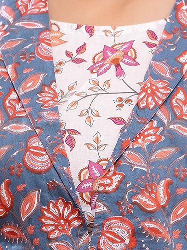 Image of feranoid Women's Cotton Floral Printed Short Kurti Tunic Top