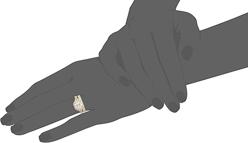 Miniatura 5 de Conjunto de dos anillos de corte Asscher con forma de corazón con cristales Swarovski Zirconia enchapados en oro o plata (4.5 cttw)