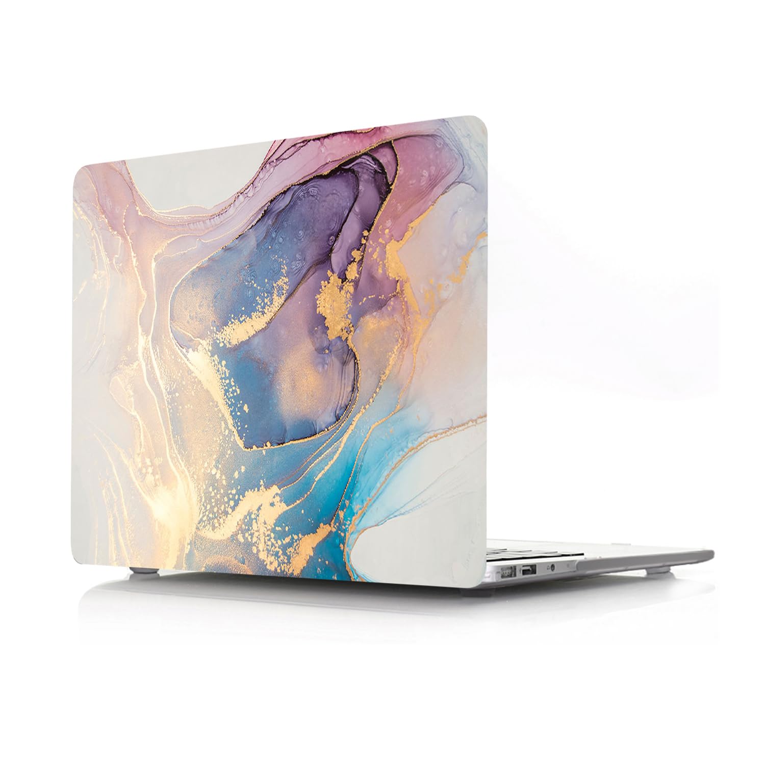 Funda Dura Compatible con Macbook Air 13,6 Pulgadas 2022 2024 M2 M3 Versión Modelo A2681 A3113 con Pantalla Retina Touch ID, Plástico Carcasa Delgada Cubierta Protectora, Mármol Colorido