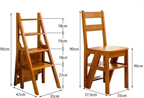 Miniatura 2 de Taburetes plegables de 4 escalones, escaleras de madera, taburetes de pie, sillas de escaleras, taburete portátil para cocina, baño, oficina,