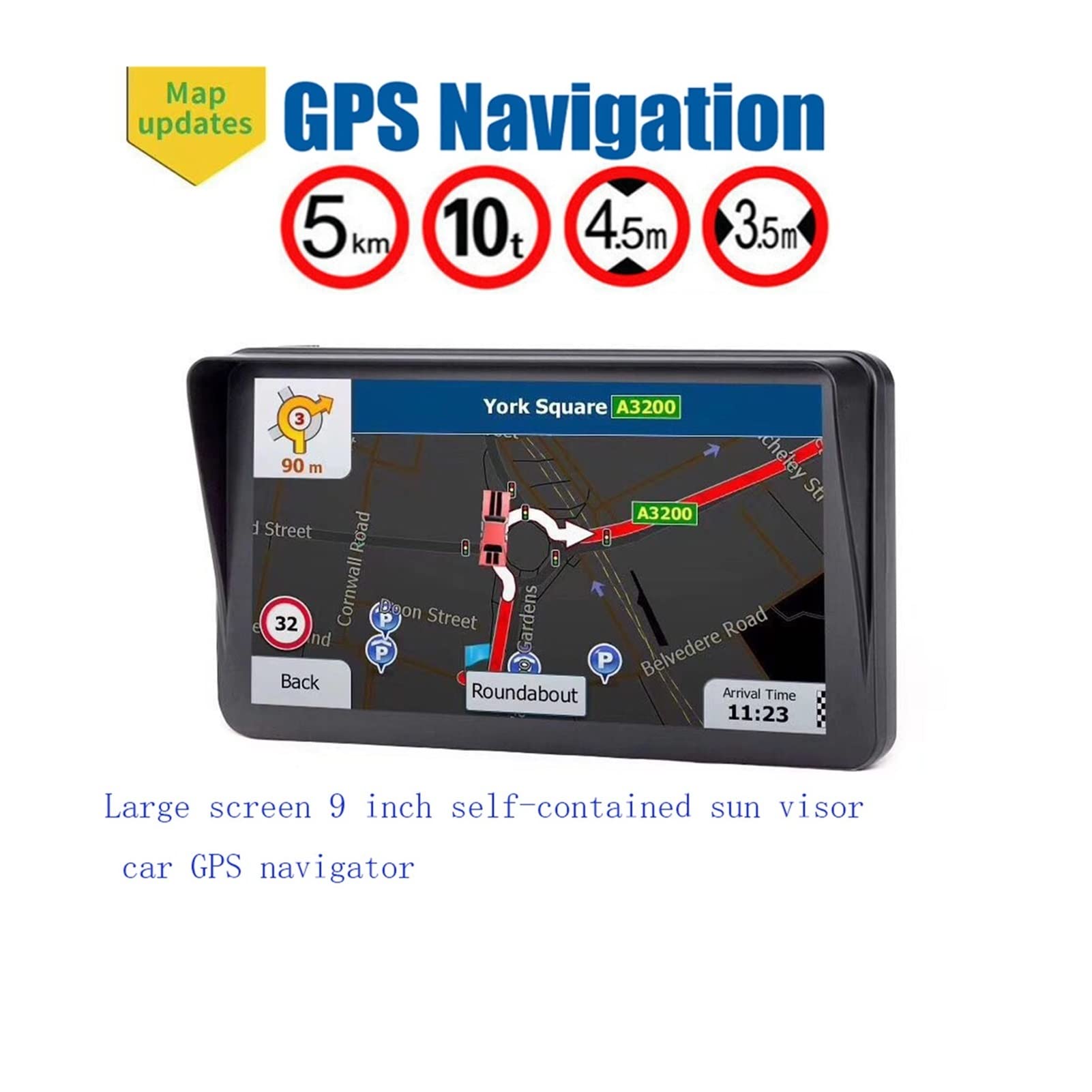 Navegacion GPS, Camión de Pantalla táctil captáctil de 9 Pulgadas GPS Navigator 1g 16g con Completo UE Mapa Fácil de Usar