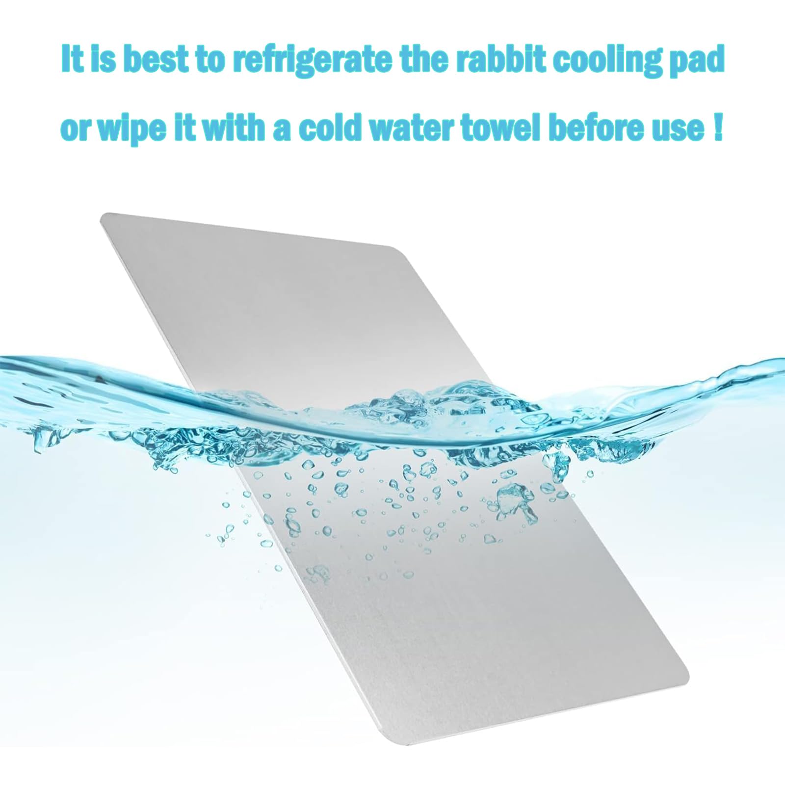 coniglio Cooling Pad, hamster freddo piatto letto di ghiaccio, tappetino di raffreddamento per animali domestici, resistenza al morso lega di alluminio Cool Pads, 12x8 IN
