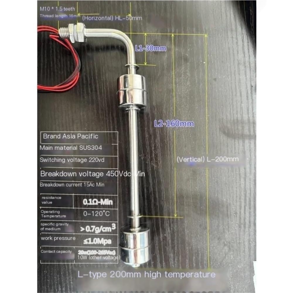 Interruttore Livello Acqua Inox 304 Galleggiante Doppio Punto 1 pezz0