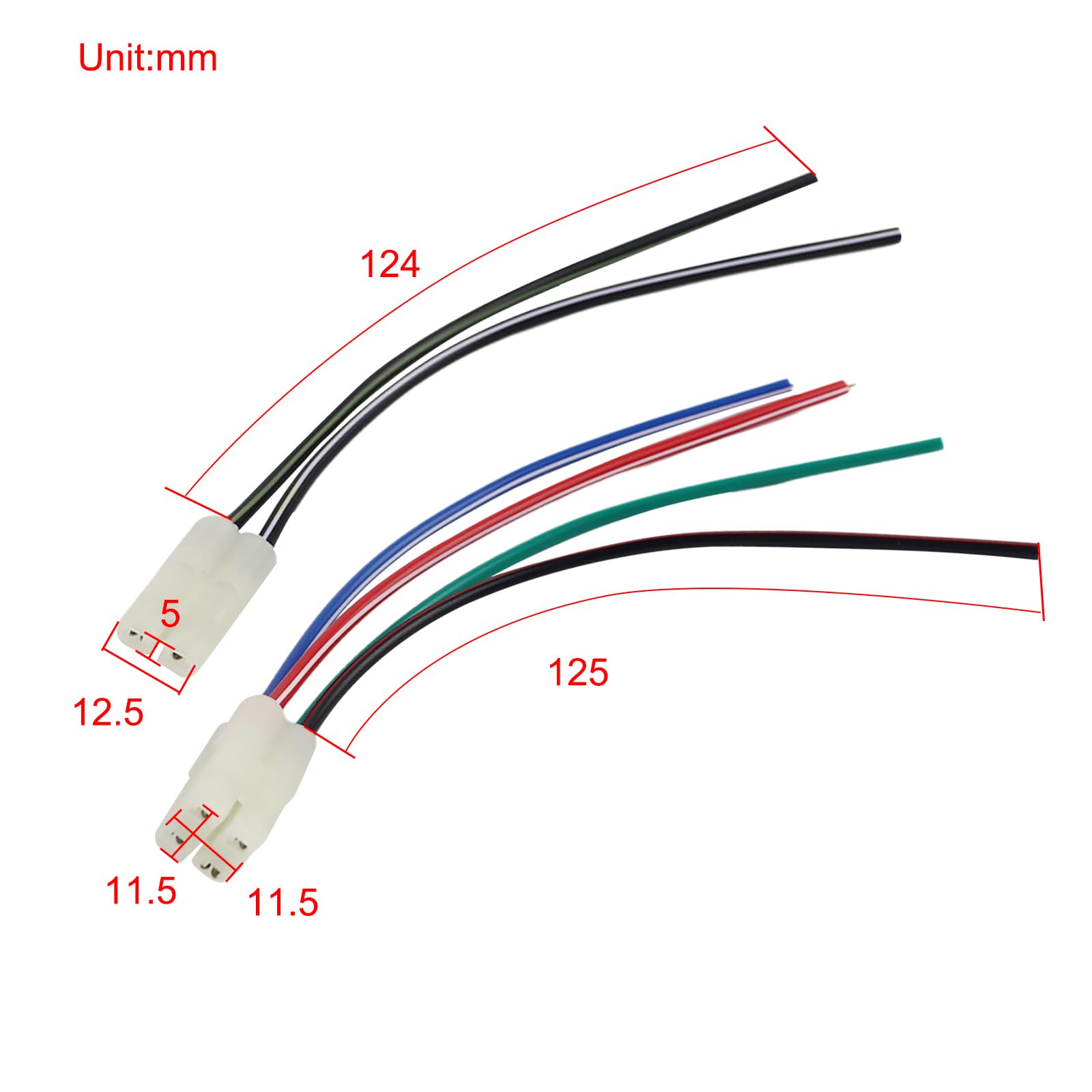 Lot 2 Connecteurs Faisceau CDI GY6 2+4 Broches - Câbles 15cm Pour Scooter 50cc 125cc 150cc, ATV, Go Kart