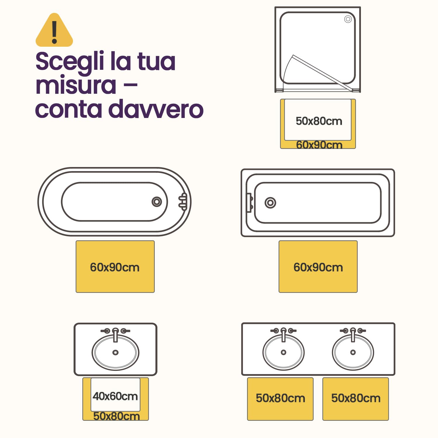 DEXI Tappeti Bagno Set 2 Pezzi in Ciniglia, Tappeto Bagno Antiscivolo e Super Assorbenti, Tappetini Moderni Lavabili in Lavatrice per Doccia o Vasca, 60 x 90 cm + 60 x 90 cm, Grigio
