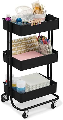 Miniatura 3 de Simply Tidy Lexington - Carrito de almacenamiento multifuncional de metal de 3 niveles para el hogar, la oficina y la cocina, 1 paquete