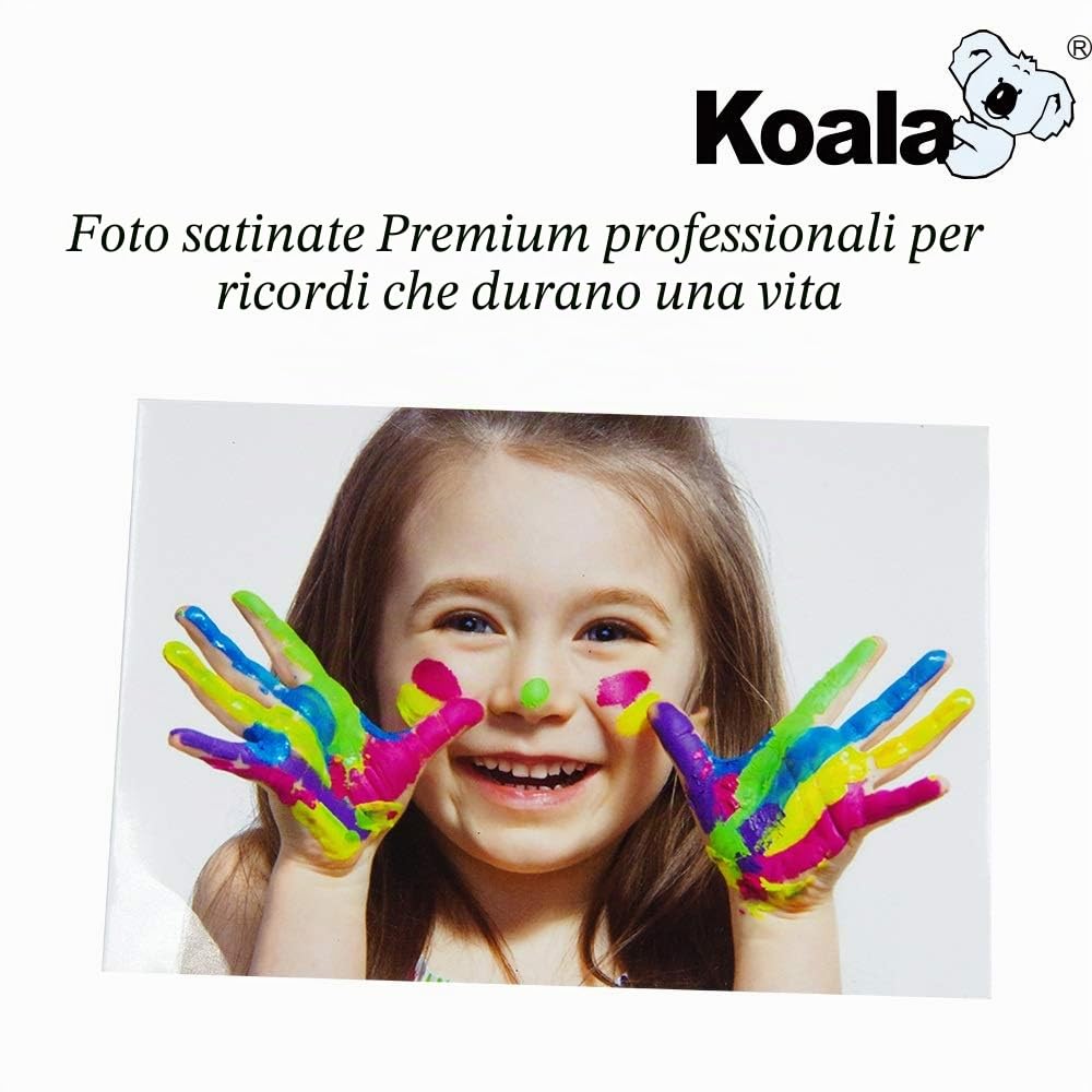 KOALA Carta Fotografica Satinata A4 250 g/m² 50 fogli per Stampanti a Getto d'Inchiostro Canon HP Epson