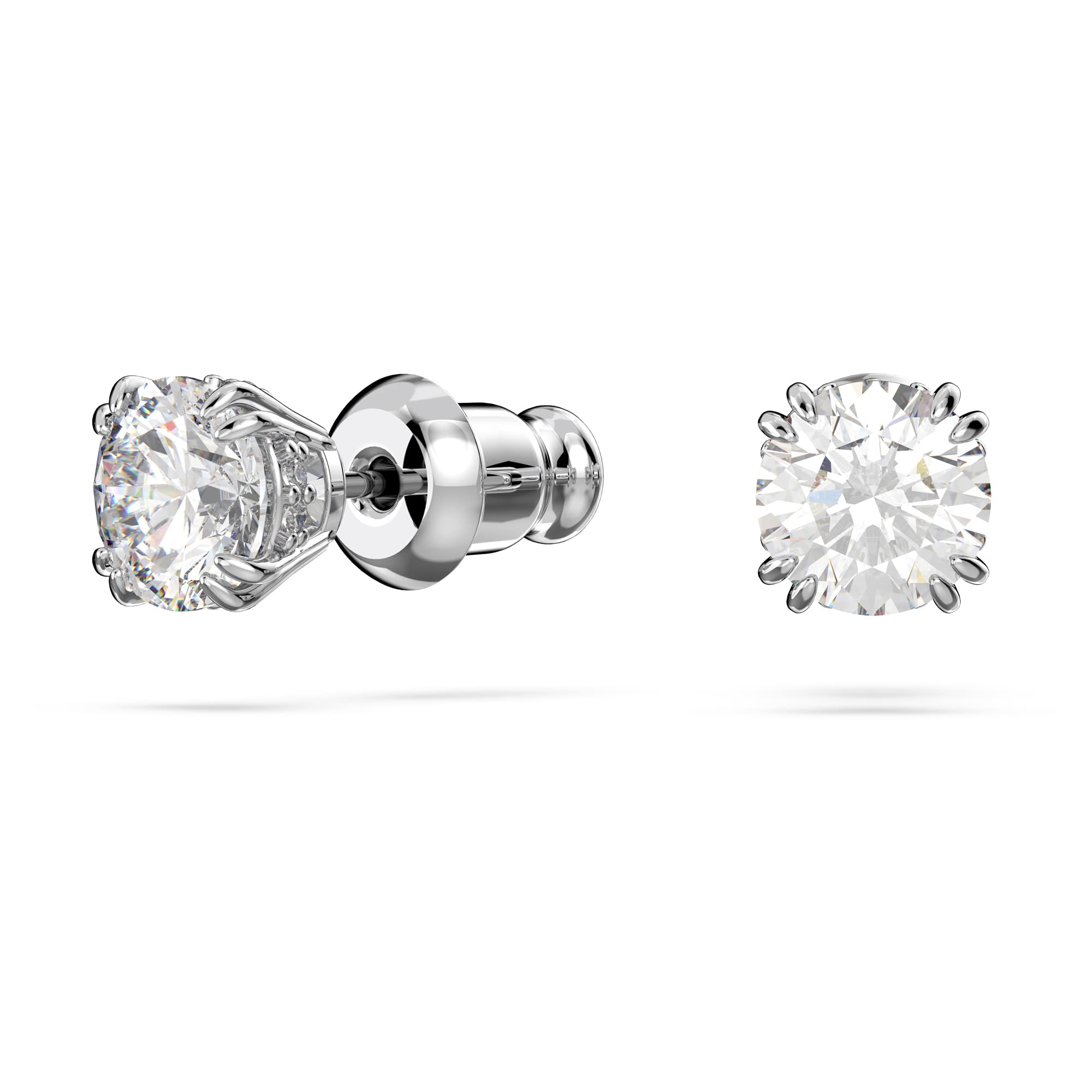 Swarovski Stilla Set, Weiße und Rhodinierte Halskette und Ohrringe mit Strahlenden Swarovski Kristallen