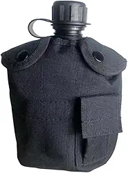 Cantil Tatico Militar Com Caneca De Aluminio E Capa Multicor (Preto)