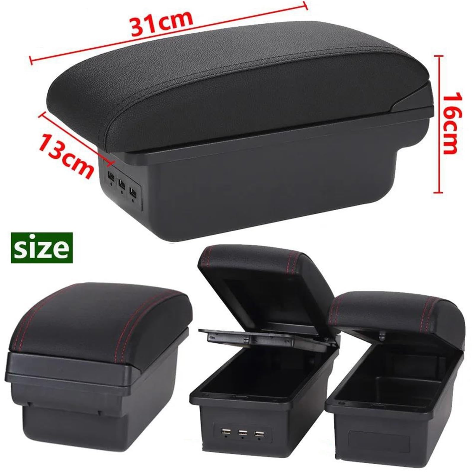 Accoudoirs Voiture Organiseur Console Centrale Double Couche Boîte Rangement Pour Suzuki Pour Accessoires Remplacement Pour Splash(Type F)