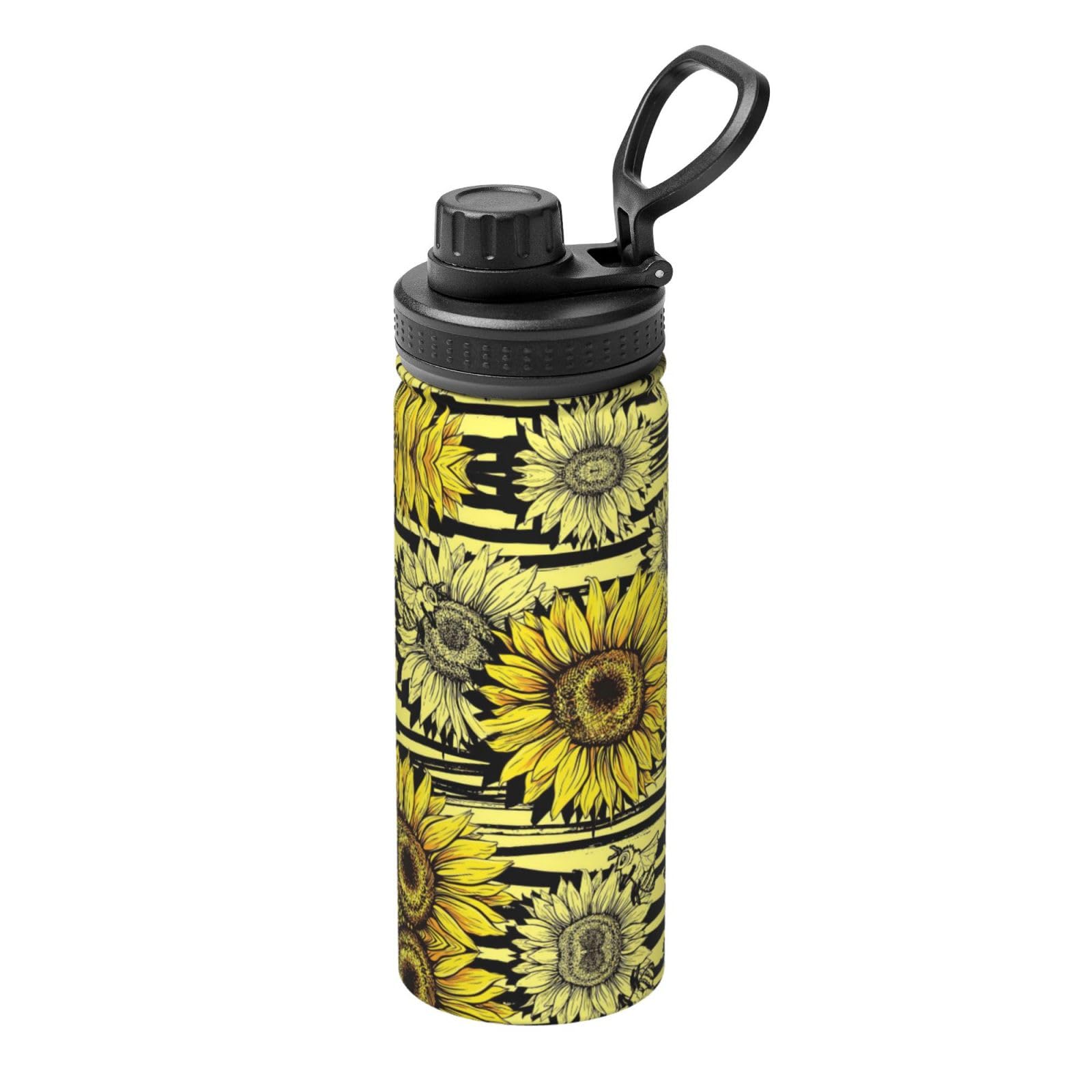 Kfjghhl Insulated Stainless Bees Sunflowe Steel Water Bottle For Sport Gym Travel Leak Camping Hiking Hydration