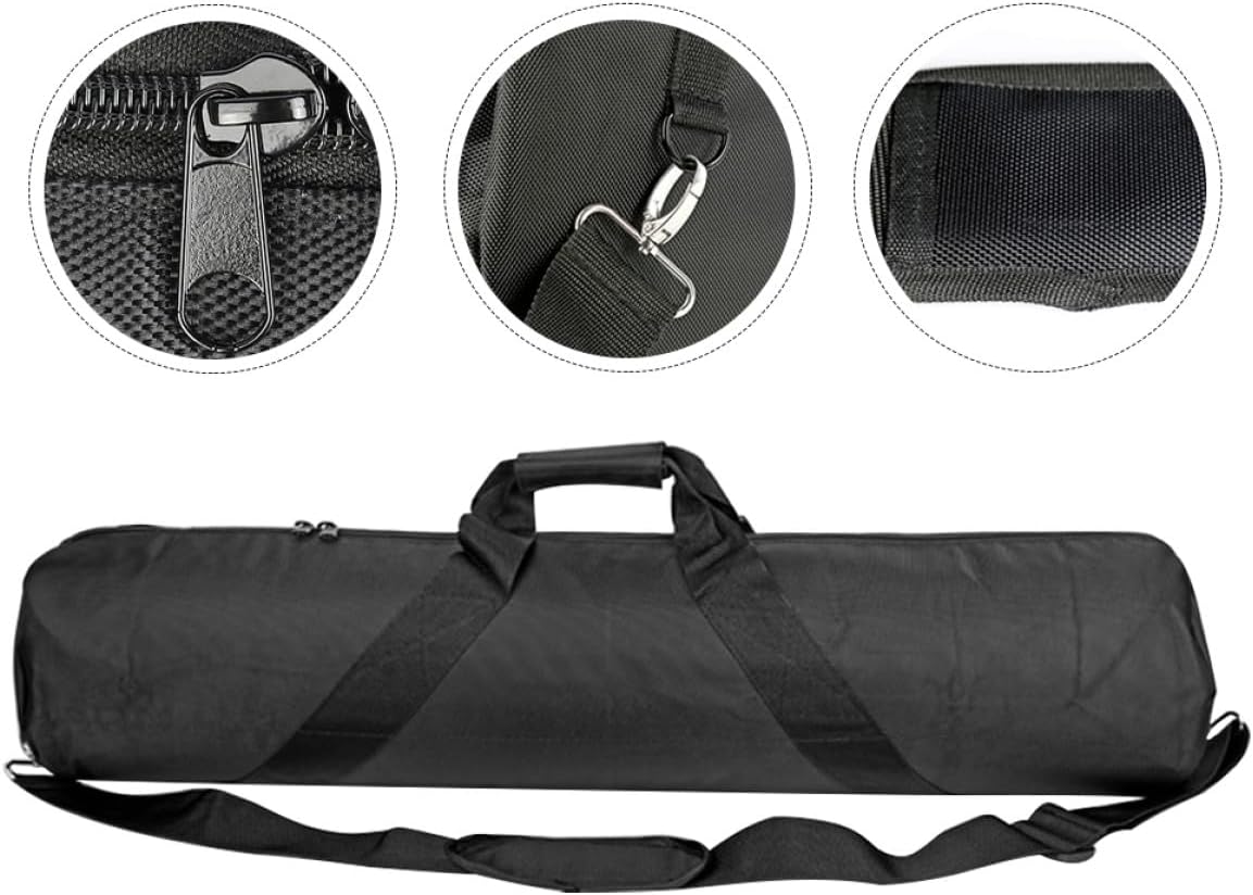 Oxford Cloth Tripod Carrying Case Bag, Portable Thickened Storage Pouch for Camera Tripod and Monopod, 120Cm Length Black Shoulder Strap for Outdoor Photography Equipment