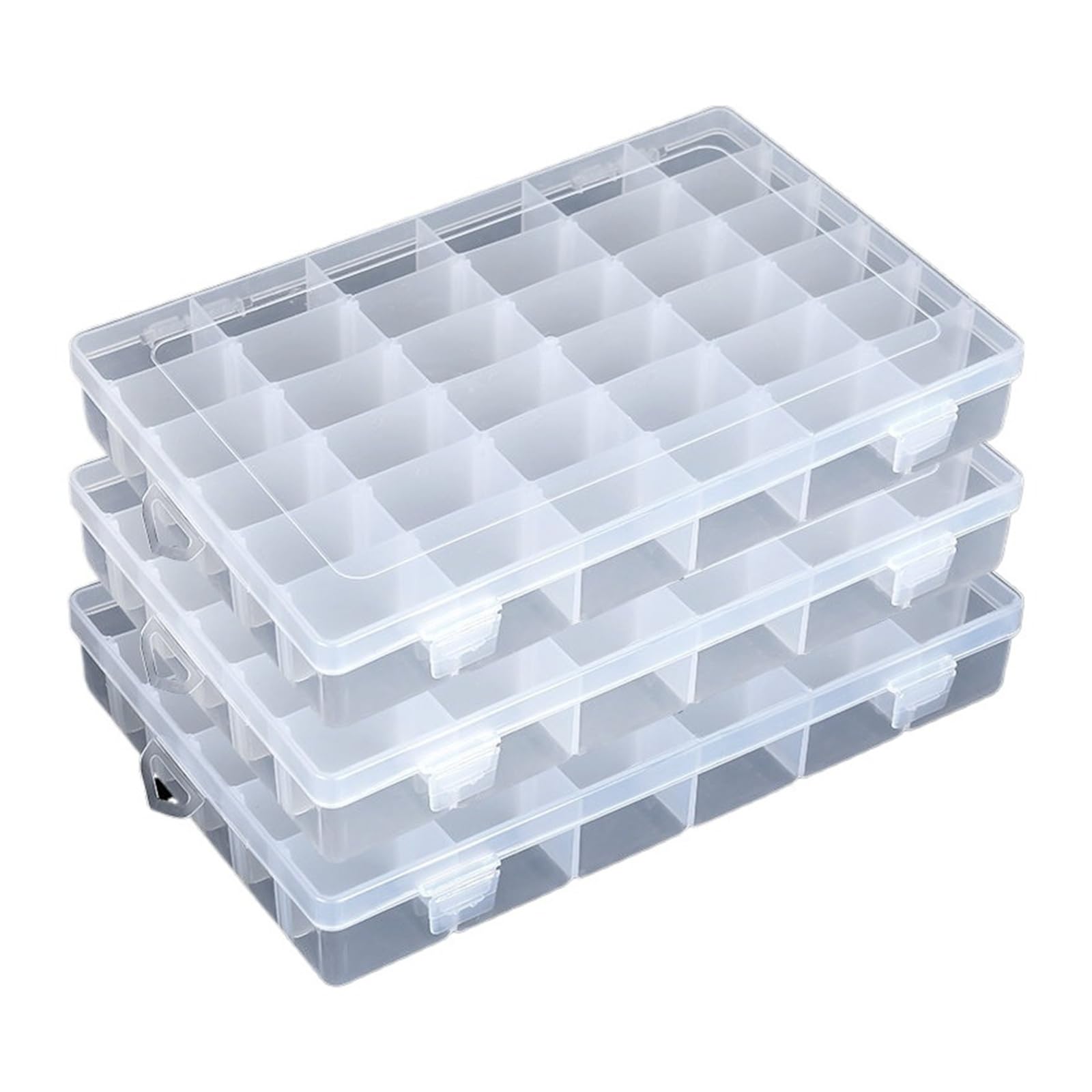 36-siatkowe plastikowe pudełko organizerowe do przechowywania biżuterii z regulowanymi przegródkami na koraliki, artykuły artystyczne, rękodzieło, sprzęt wędkarski(2pack)