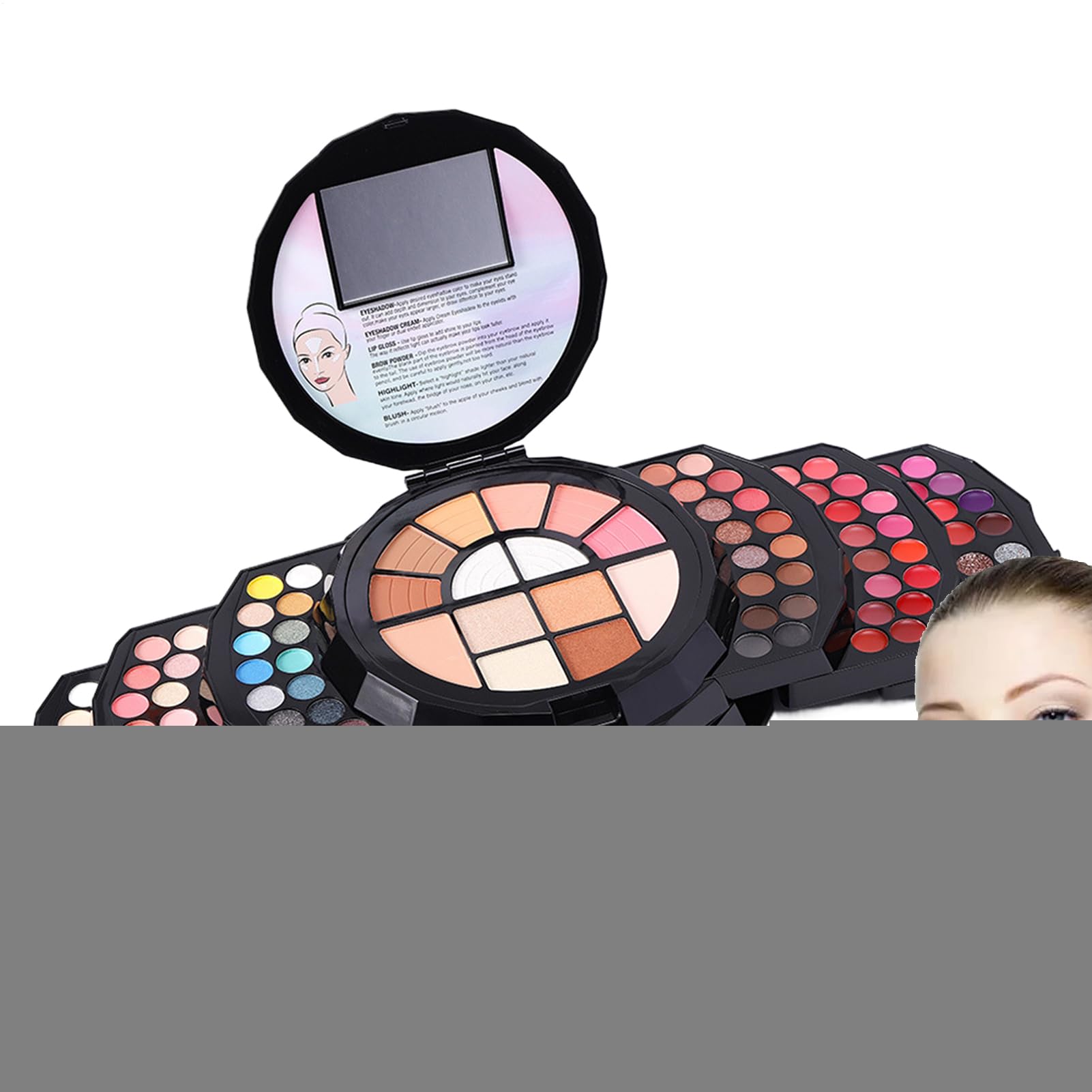 Paleta De Maquillaje De 110 Colores Muy Pigmentada Portátil Con Espejo