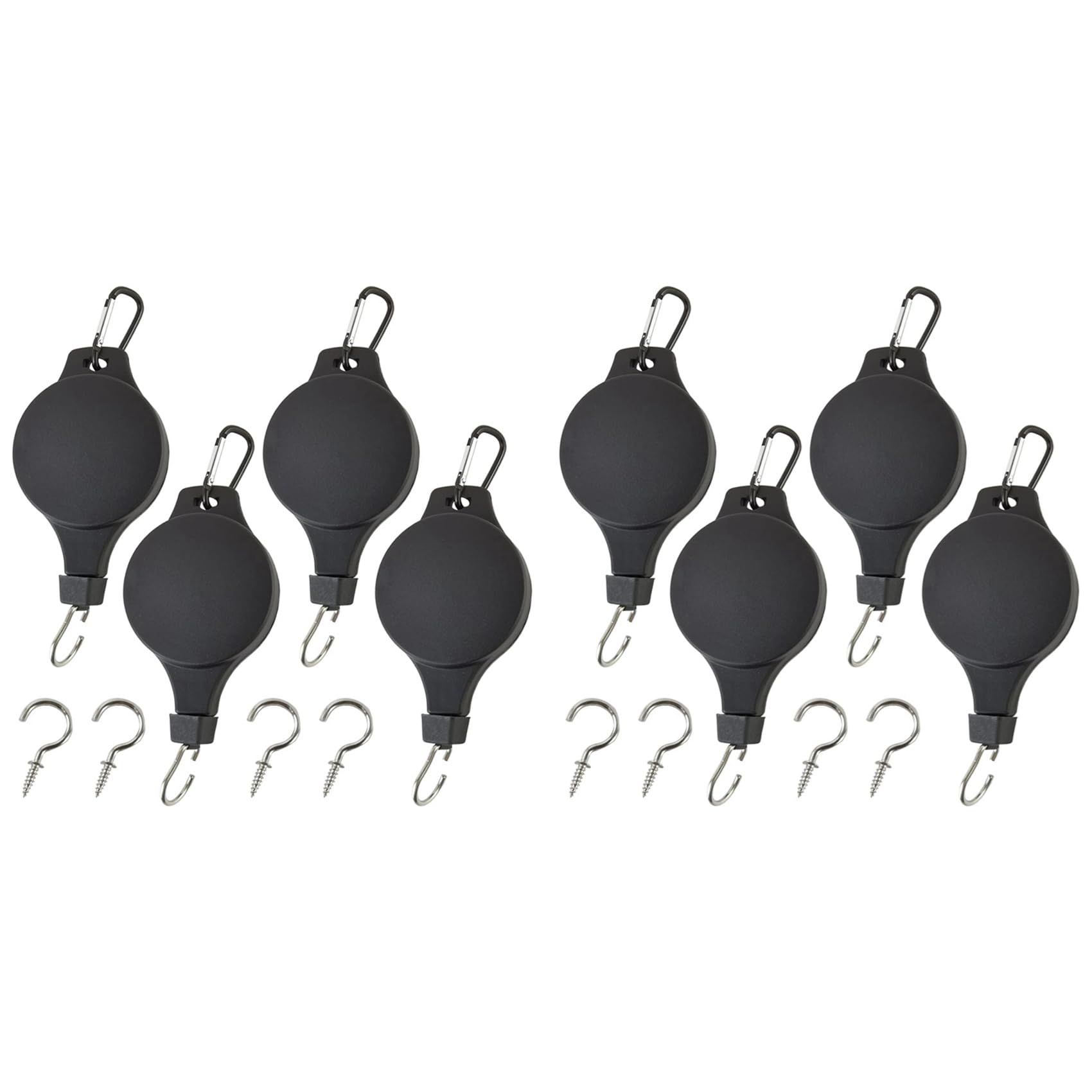 Vjsujehgy 8PCS Plant Pulleys Plant Hook Pulley with 8PCS Ceiling Hooks for Hanging Plants Retractable Plant Hangers Outdoor