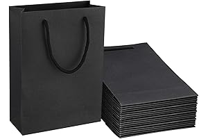 Sdootjewelry Matte Black Paper Gift Bags with Handles (50-Pack, 7.5" x 3.1"...