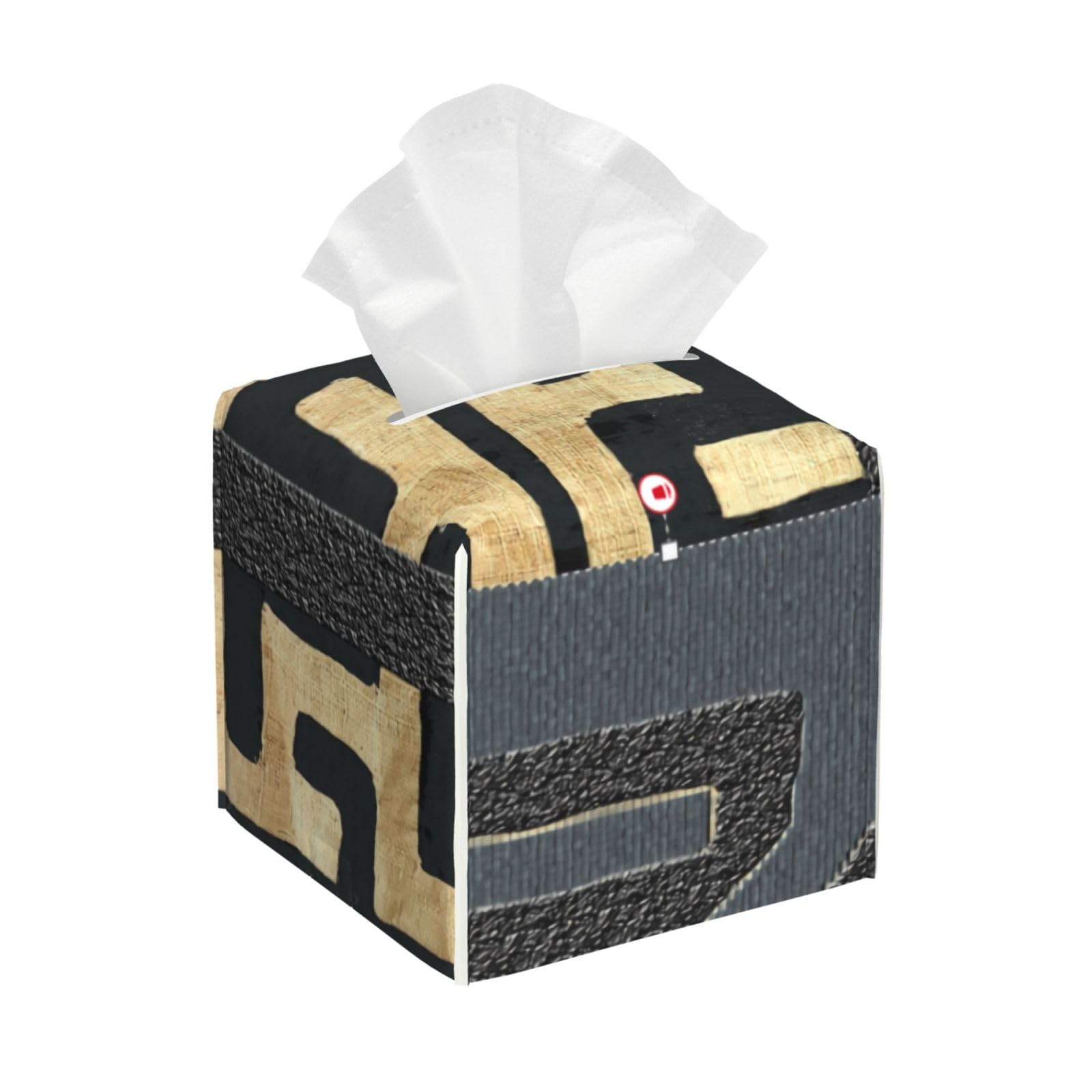 African Kuba Cloth Print Tissue Box Cover, Fashionable Decorative Storage Box, Suitable for Most Places