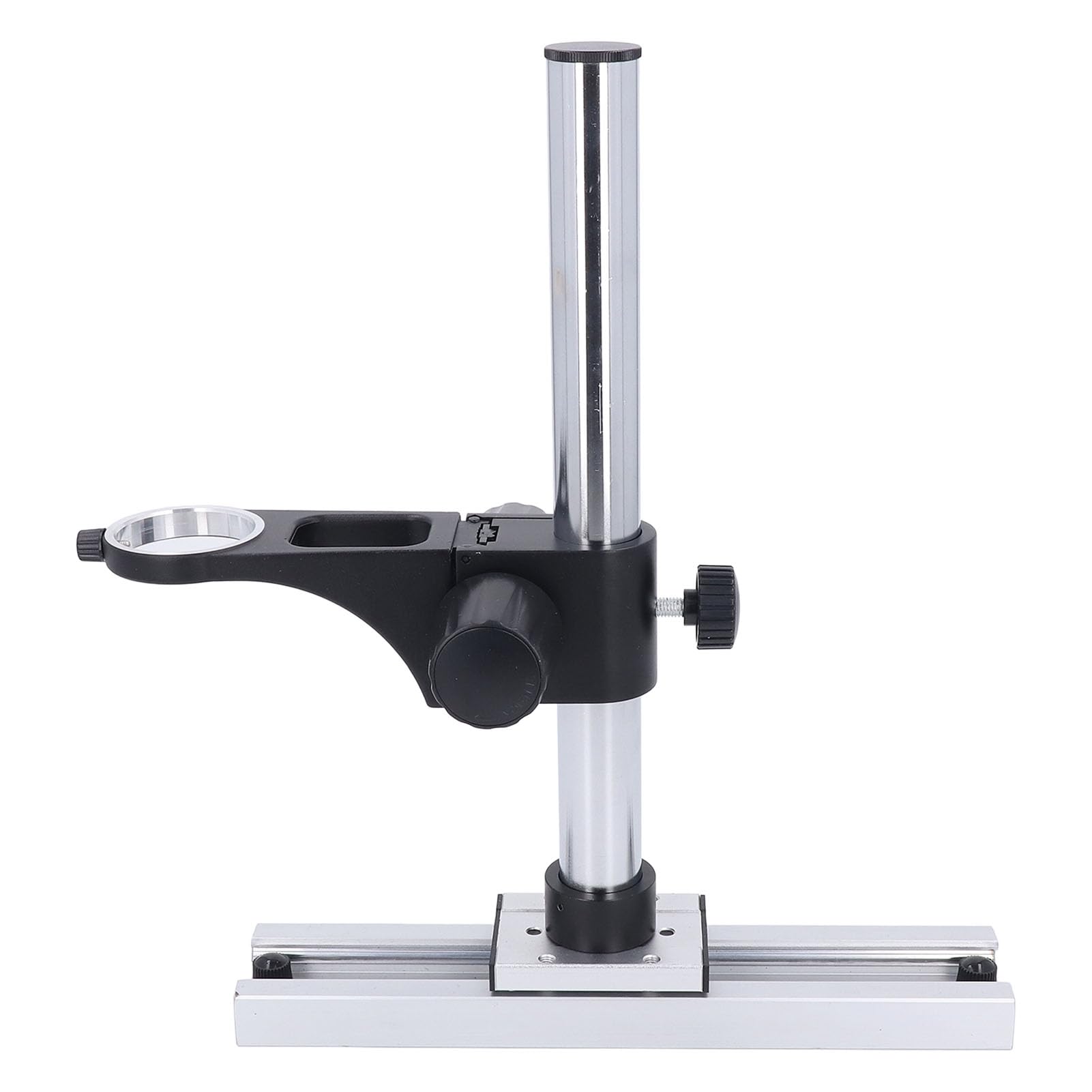 Generic Soporte para Microscopio, Soporte de Riel Deslizante para Microscopio de Aleación de Aluminio con Columna Ajustable de 300 Mm, Interfaz de Lente de 50 Mm, para Uso en Laboratorio de