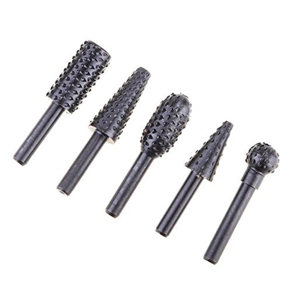 Sirius&Co 1045 Steel Woodworking Twist Drill Bits Wood Carving File Rasp 1/4"(6.3mm) - 5Pcs, Alloy Steel, Round (B0845ZYFBF) Amazon Price History, Amazon Price Tracker