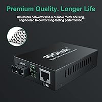 Vista 5 de ipolex Convertidor de medios Gigabit monomodo SC de fibra a Ethernet, módulo SFP 1000Base-LX integrado, 1310 nm, SMF, dúplex, 20 KM, fibra SC dual a