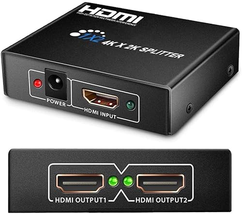 Thecom HDMI 分配器 スプリッター 1入力 4出力 2出力 4ポート 2ポート 同時出力 4K 1080P @30Hz 3D PC ゲーム機 スイッチ (1入力2出力 1台)