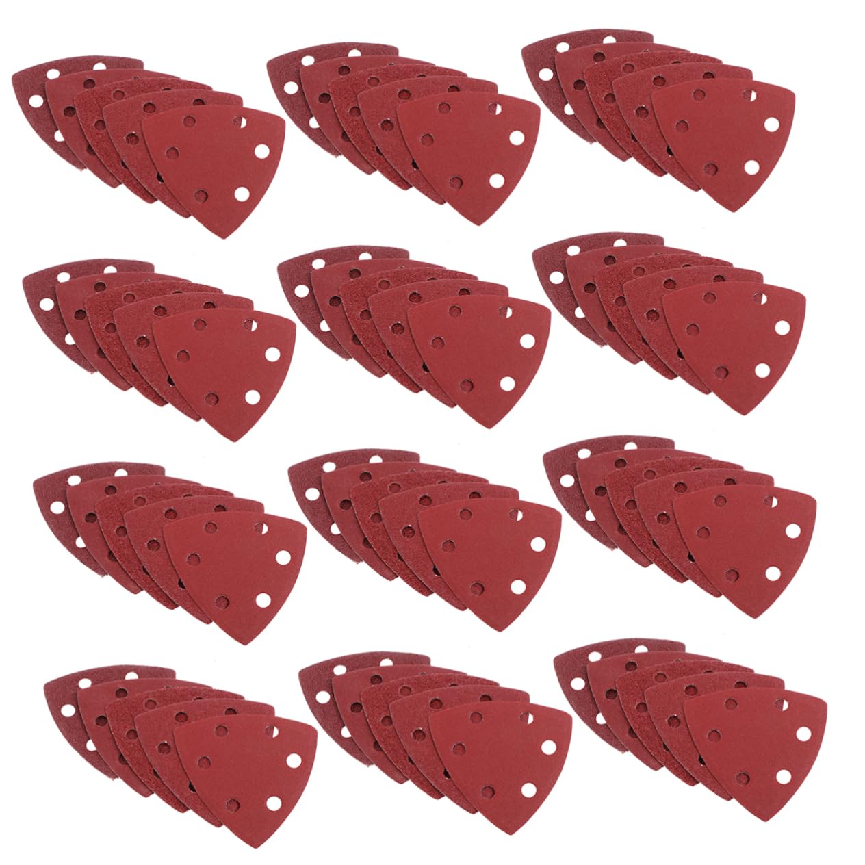 MUCKLILY 100pcs Triangle Litter Box Sand Discs Pads Abrasive Multi Drill Rotary Tool Polishing Supply Aluminum Oxide