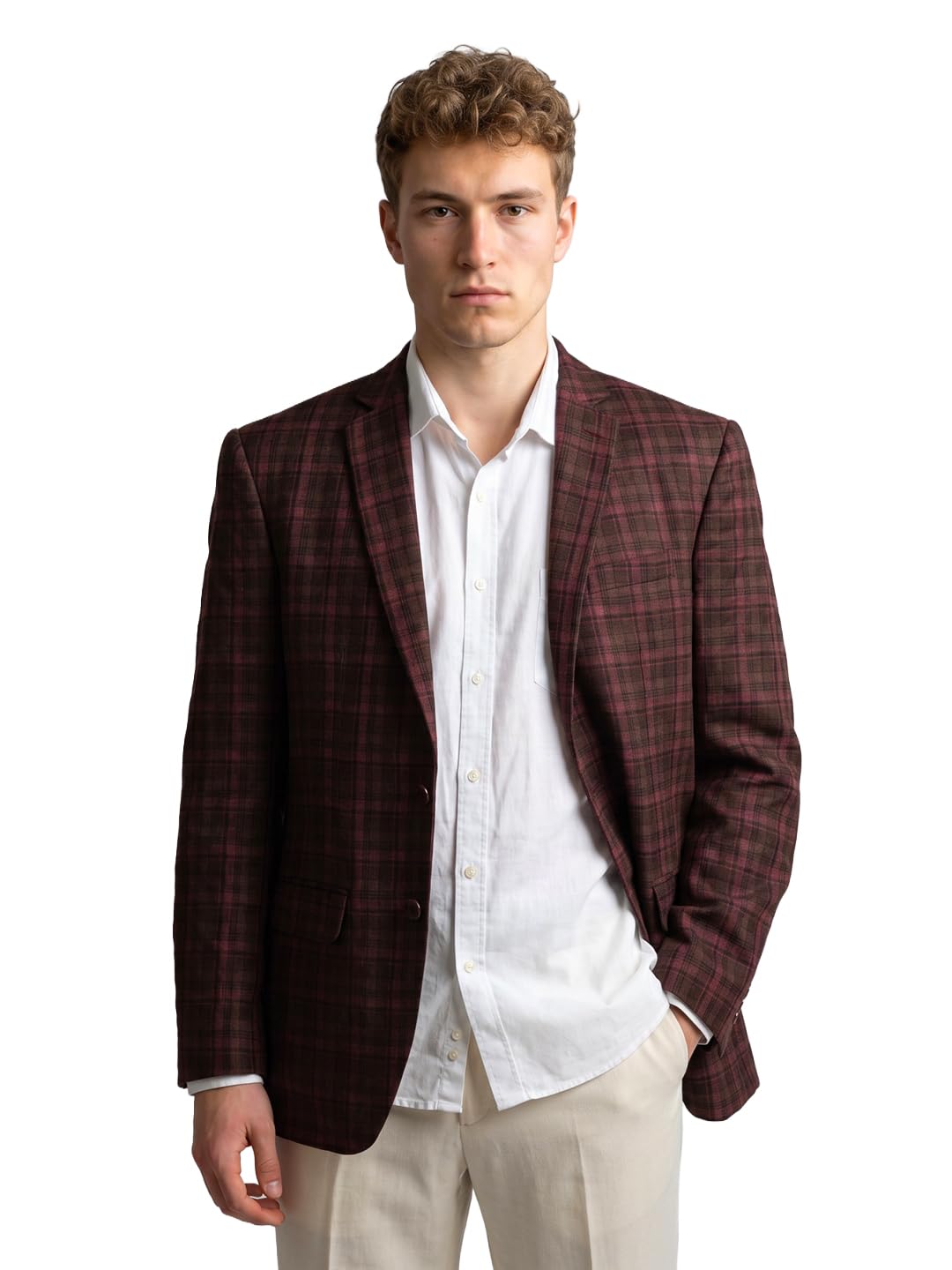 monte carlo Mens Regular Fit Full Sleeve Lapel Collar Check Winter Coat (Pack Of 1)-picture-13