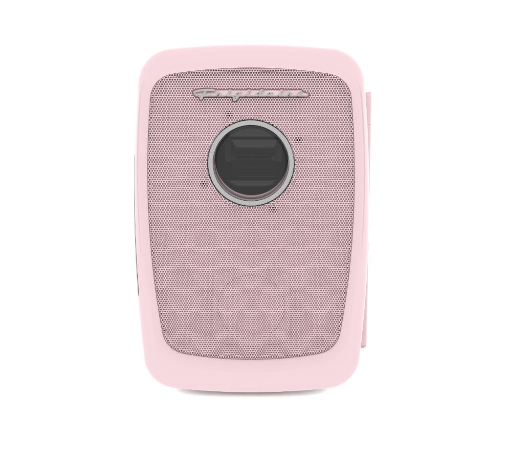 Frigidaire Pink Mini Personal Fridge Cooler, 1 Gal Capacity Fits Six Cans, Includes Plugs For Home Outlet & Dc Charger, Built In Bluetooth Speaker on Fridge.com - View 4