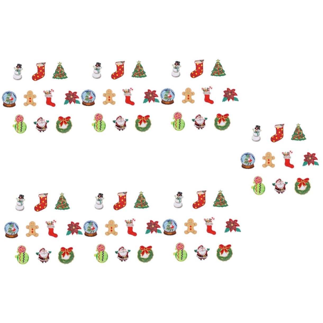 Tofficu 6 Ensembles Écusson De Noël Couture Accessoires Tissu Trousses Fil De Broderie Brodé Patch De Vêtements De Bricolage Patch De Broderie Coudre Un Polyester 10 Pièces * 6