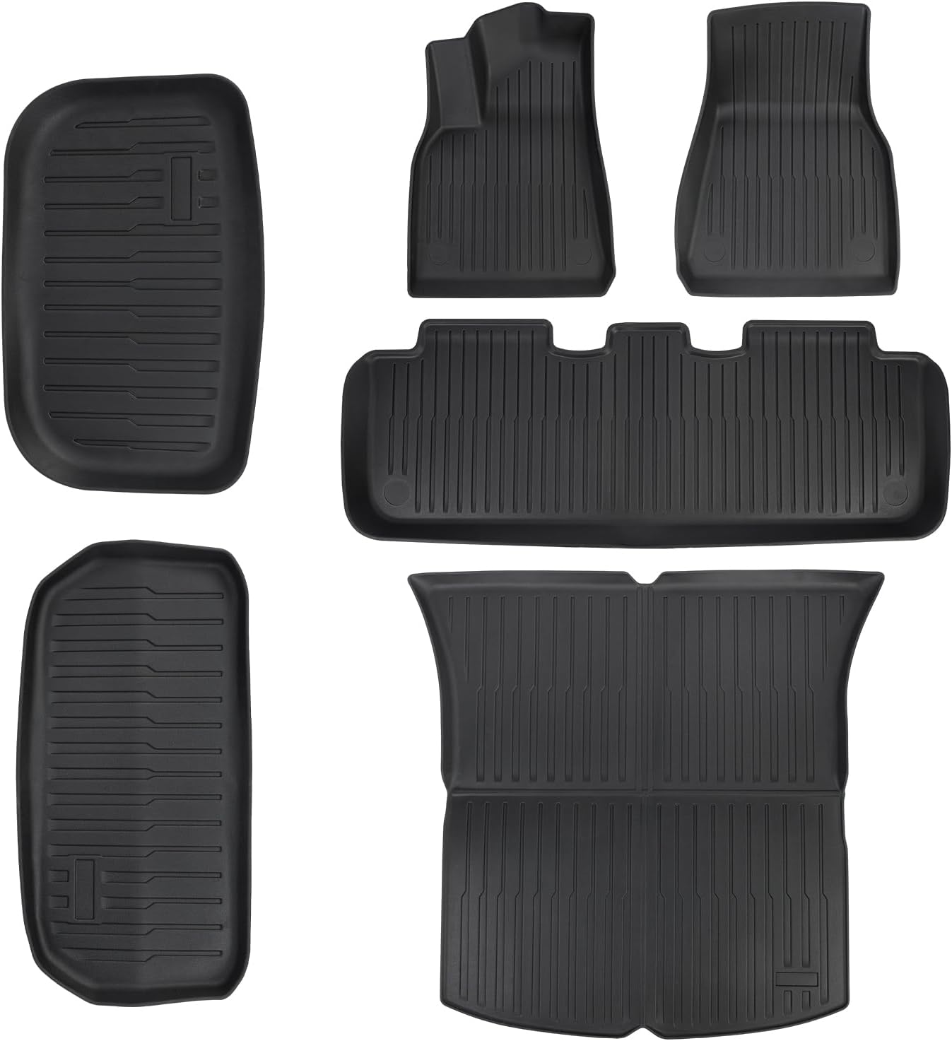 All Weather Floor Mat Full Set for Tesla Model Y 2021-2024, Anti-Slip Waterproof Carpet Floor Mats for Tesla Model Y, Car Interior Decor Black All Weather Floor Mat Full Set for Tesla Model Y 2021-2024, Anti-Slip Waterproof Carpet Floor Mats for Tesla Model Y, Car Interior Decor Black