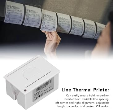 Hyuduo 58mm Thermal Receipt Printer Embedded Micro USB TTL Serial Port 5-9V with Paper Support for POS Systems