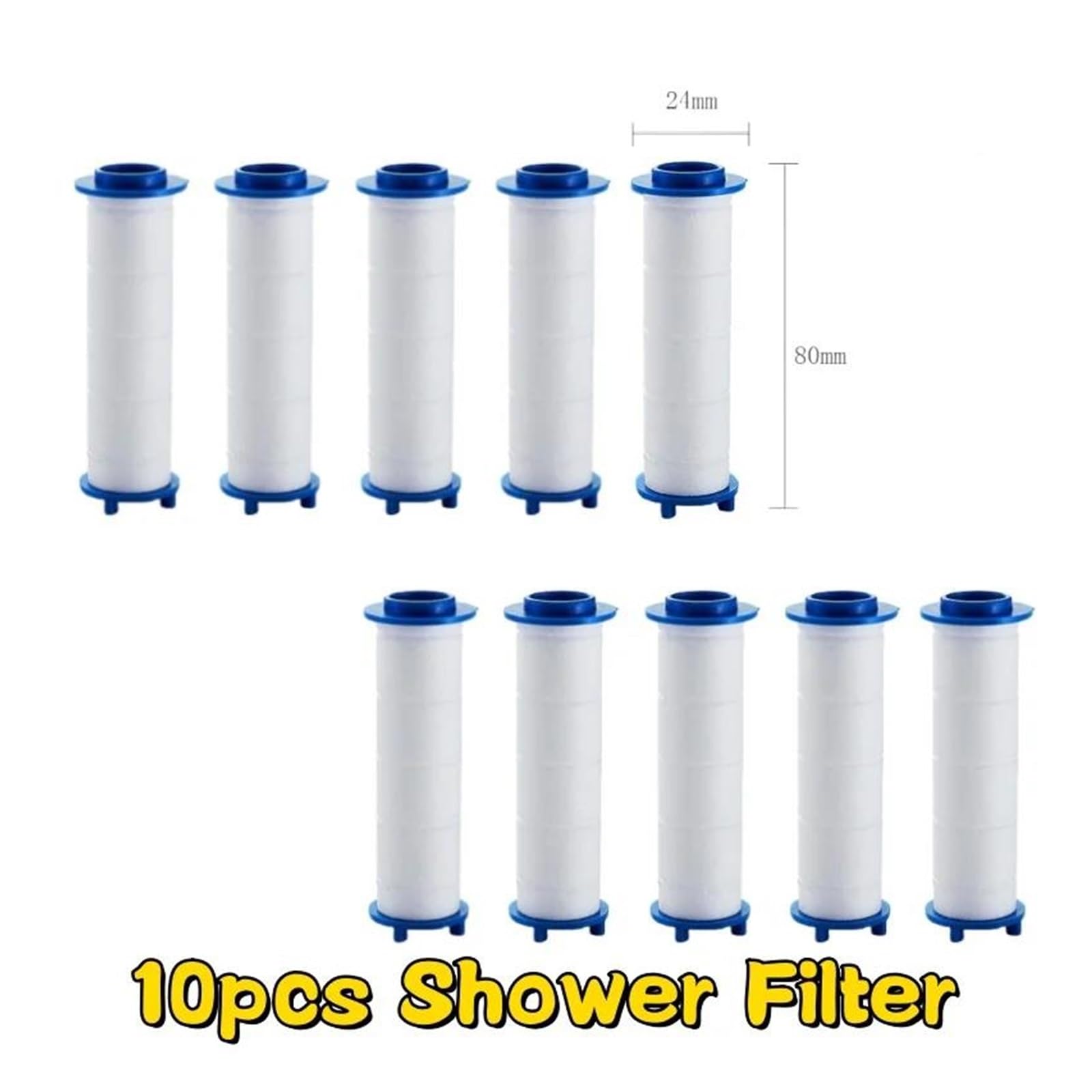 Soffione doccia ad alta pressione regolabile con 4 modalità, pulsante di accensione/spegnimento, ugello per doccia a risparmio idrico, filtro(10pcs Filter)