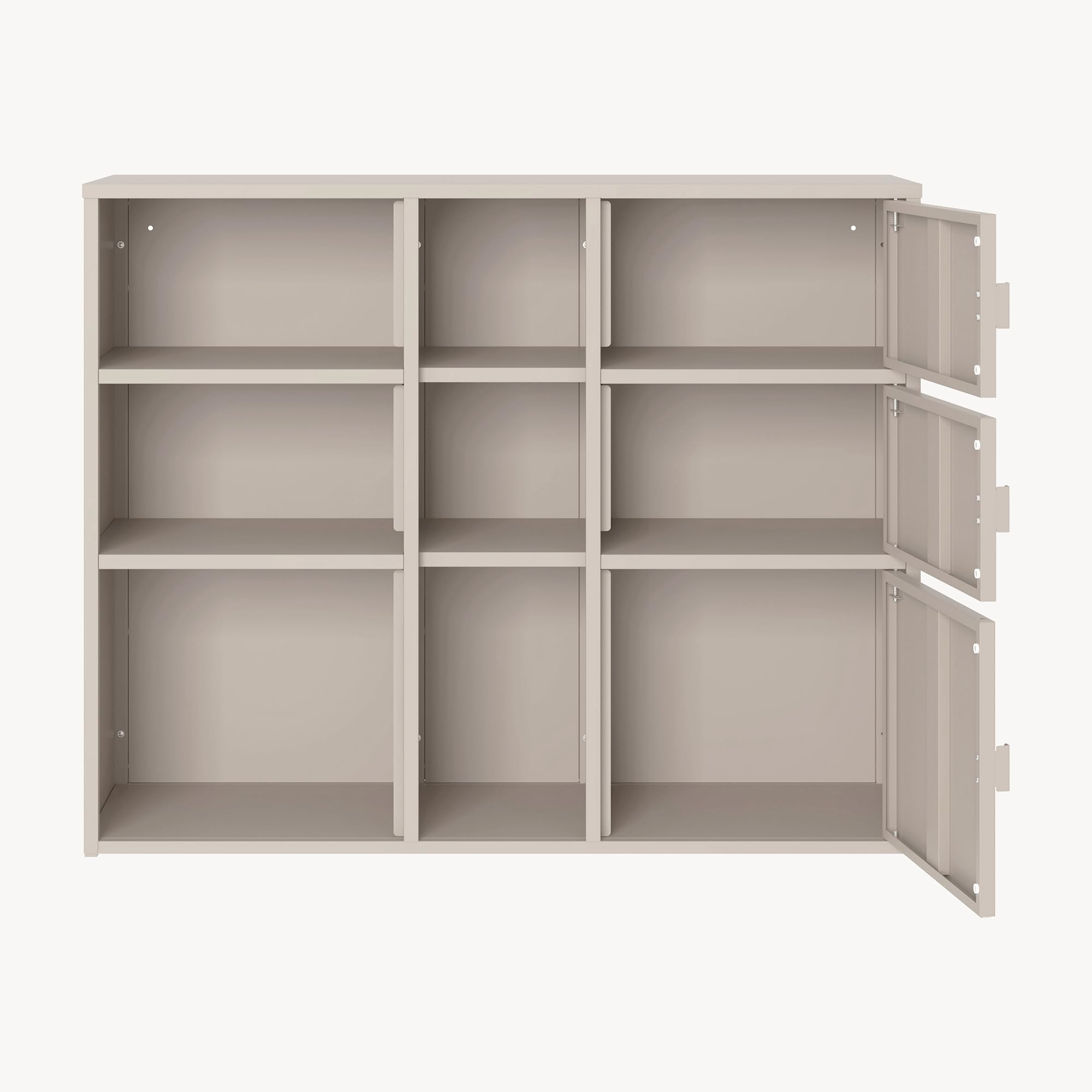 [en.casa] Mobile Contenitore da Ufficio in Acciaio Armadio Portadocumenti con 6 Vani Aperti e 3 Scomparti Chiusi da Ante Scaffale Archivio per Studio Ingresso 100 x 32 x 81 cm - Color Cammello