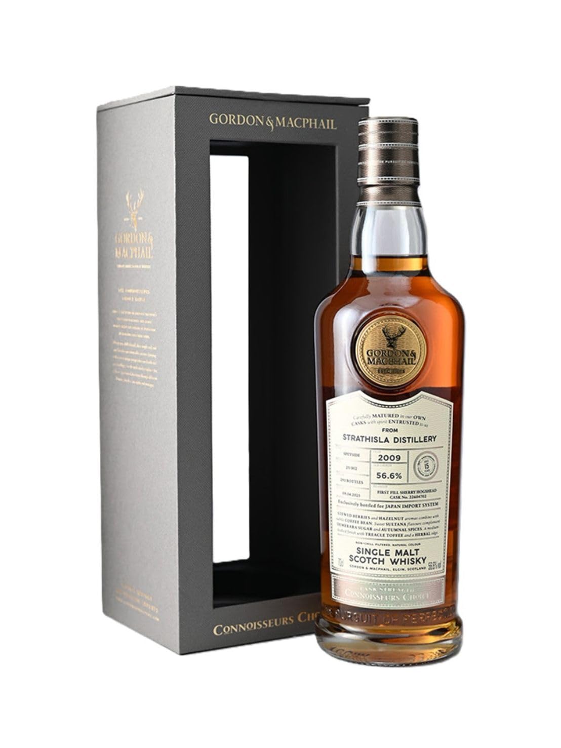 ストラスアイラ 2009 15年 ゴードン&マクファイル コニサーズチョイス カスクストレングス FOR JIS〔ウイスキー スペイサイド 700ml 56.6%〕〔箱付き〕