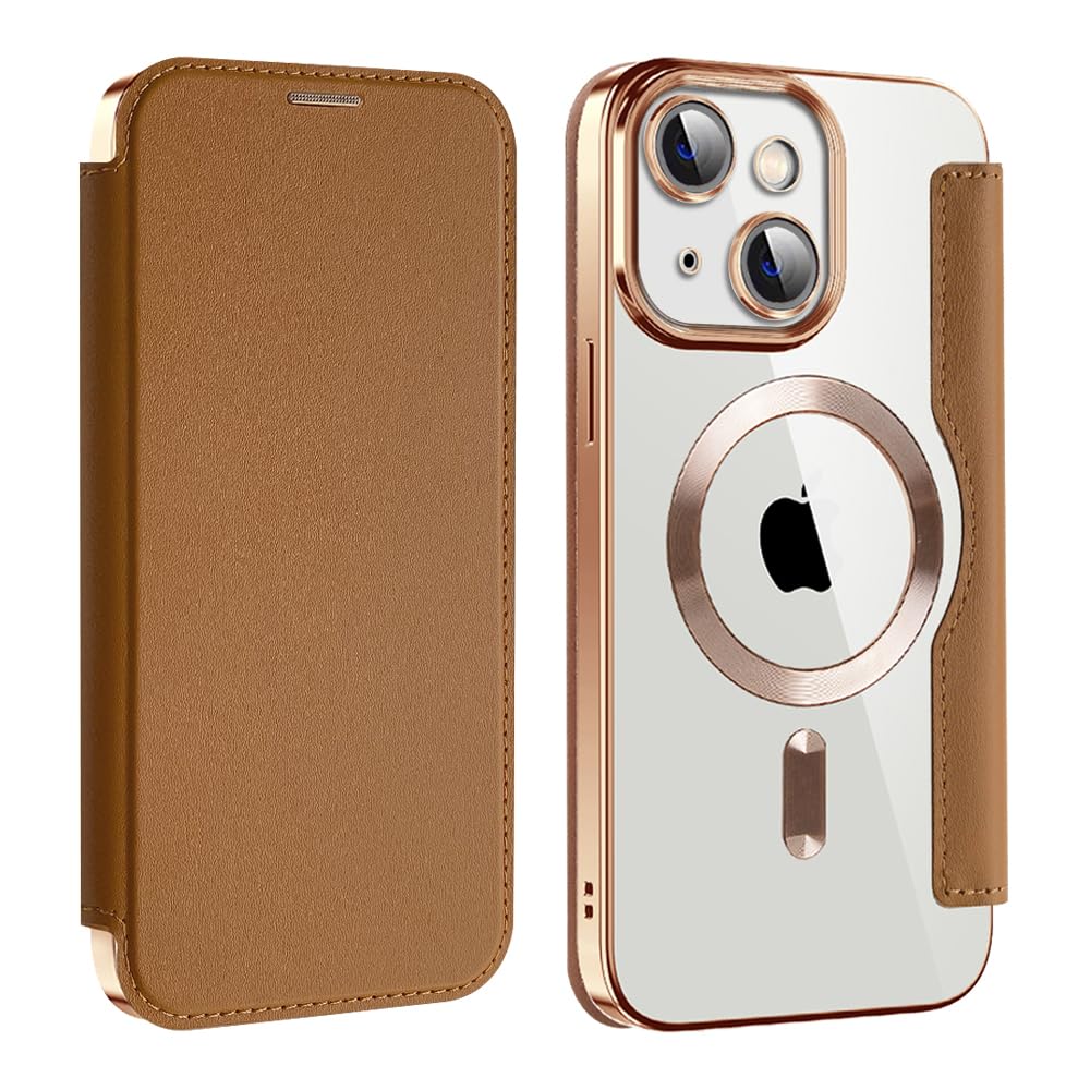 Amazon.co.jp: MuZiF iPhone 15 用 ケース 手帳型 Magsafe対応 クリア