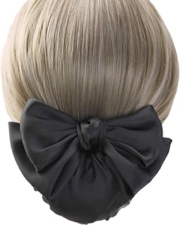 シニヨンネット バレッタ おだんご用 ヘアアクセサリー 就活・オフィス・冠婚葬祭 髪留め (ブラック)