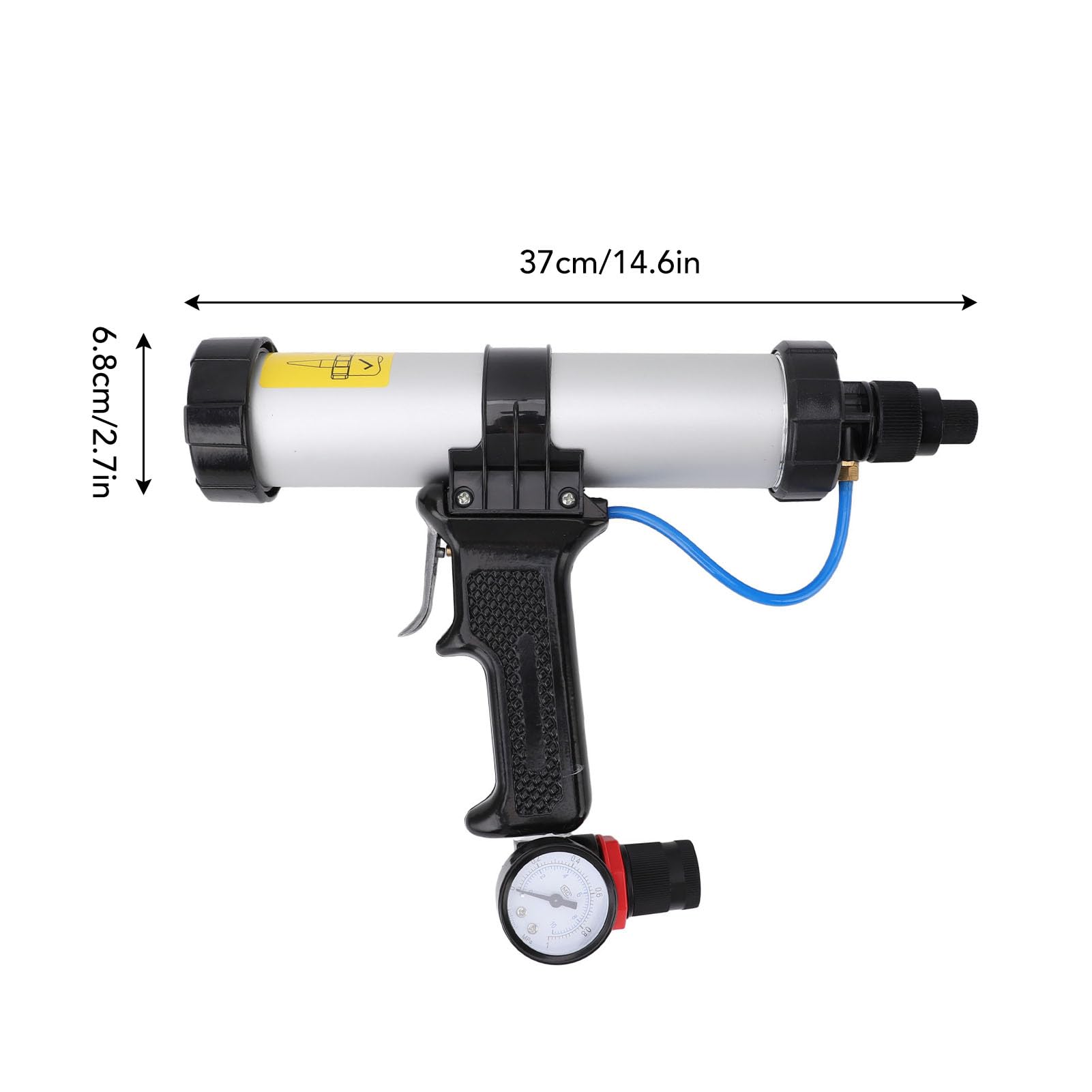 Pistola para Calafatear Salchichas, Herramienta Neumática para Calafatear de Aleación de Aluminio con Costos de Mano de Obra, Dispositivo Aplicador de Masilla Sellador para (310ml)