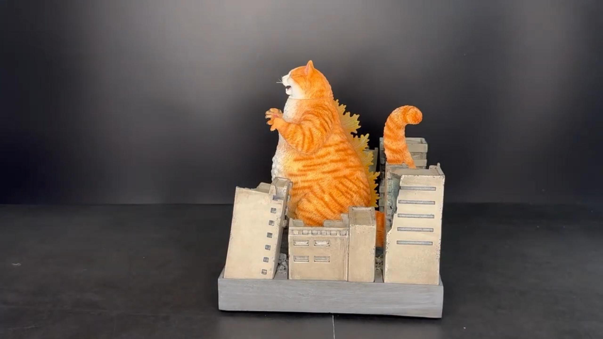 Amazon.com: MMOS X JXK Catzilla Statue for Home Decor, Meowzilla
