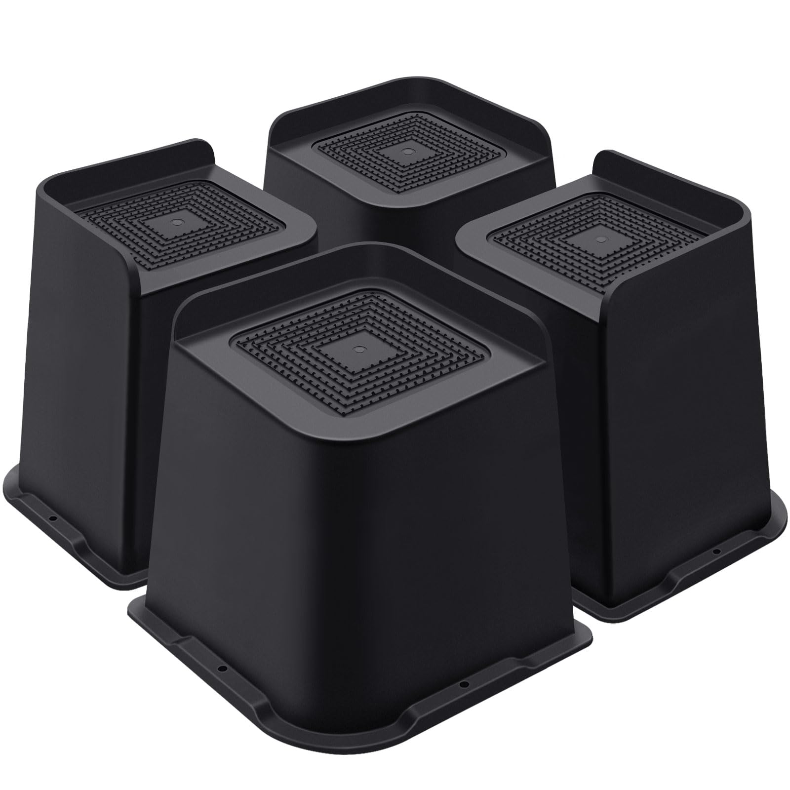 Bed Risers 6 Inch Heavy Duty, Furniture Risers for Bed Desk Table Sofa Couch ，Oversized Bed Lifts Risers, Support up to 5000 Lbs(4 Pack Black)