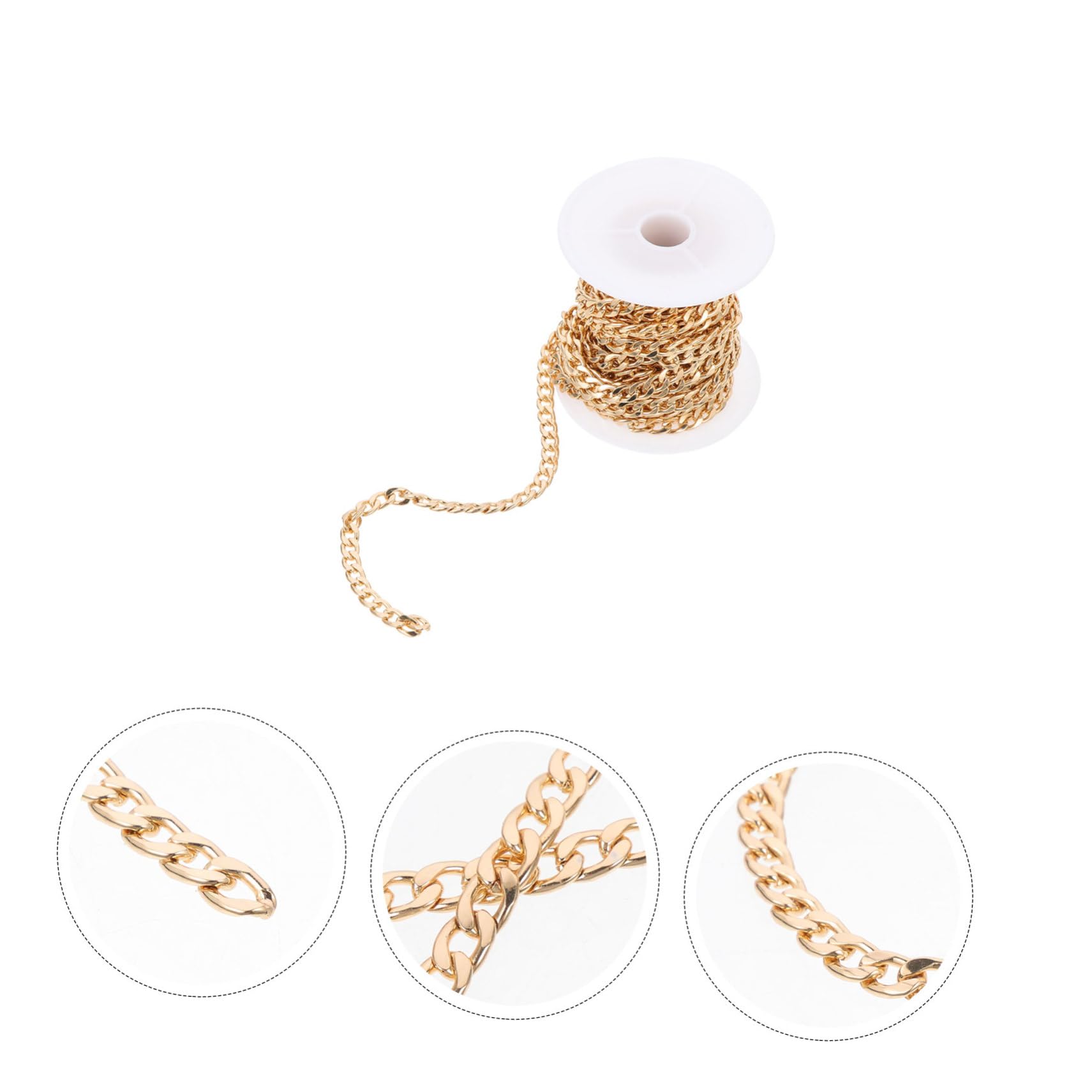 Alipis Catena Gioielli Fai da Te in Acciaio Inox, 1 Rotolo Oro | Lavorazione Diy, Forte Tenuta, Uso per Collane e Bracciali, Catena Metallica Sottile per Creazioni Handmade