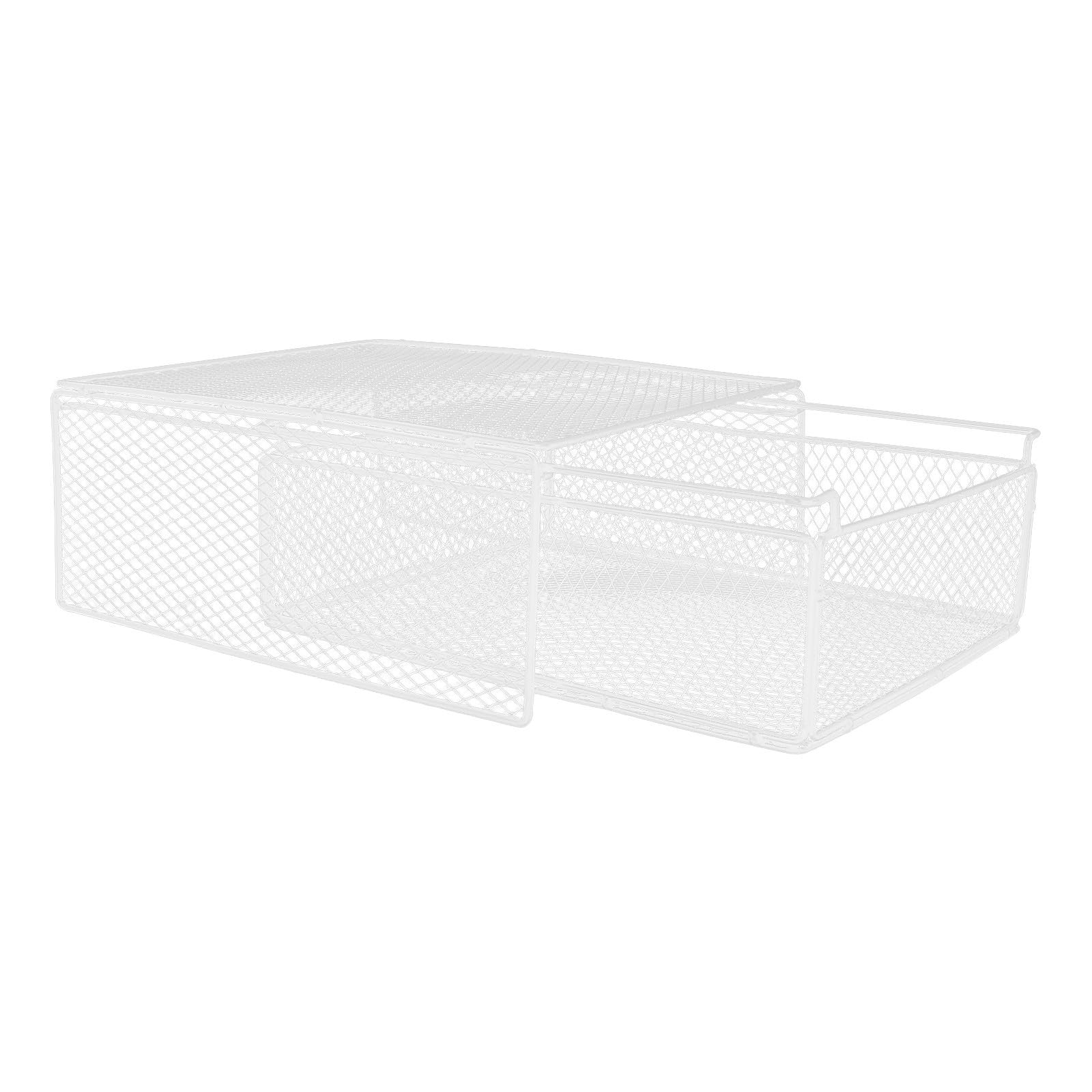 Organizador de Almacenamiento para Armario Estilo Ropero Diseño Apilable y Estructura de Hierro Blanco para Oficina y Cuarto de Lavandería