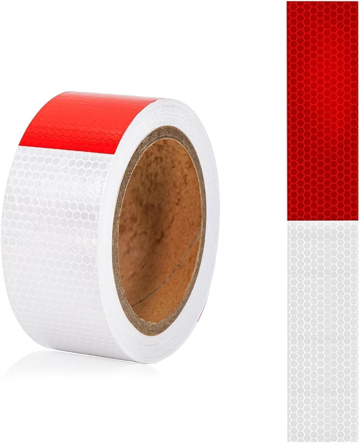 DOT-C2 Reflective Tape 2 In x 30 Ft Red N White Reflecting Safety Tape Waterproof Conspicuity Strong Adhesive Reflector Tape Warning Reflection Tape for Car Vehicles (5cm x 10m)