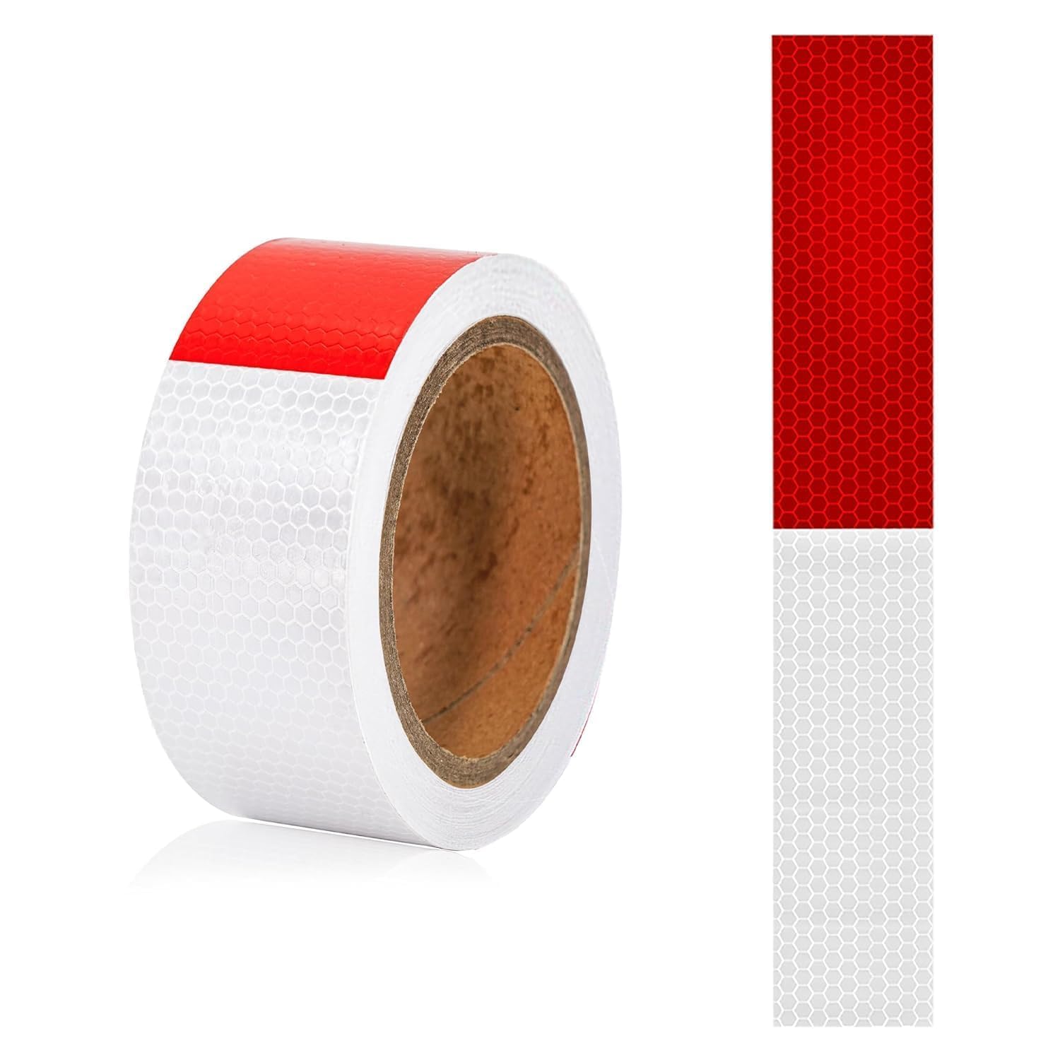 DOT-C2 Reflective Tape 2 In x 30 Ft Red N White Reflecting Safety Tape Waterproof Conspicuity Strong Adhesive Reflector Tape Warning Reflection Tape for Car Vehicles (5cm x 10m)