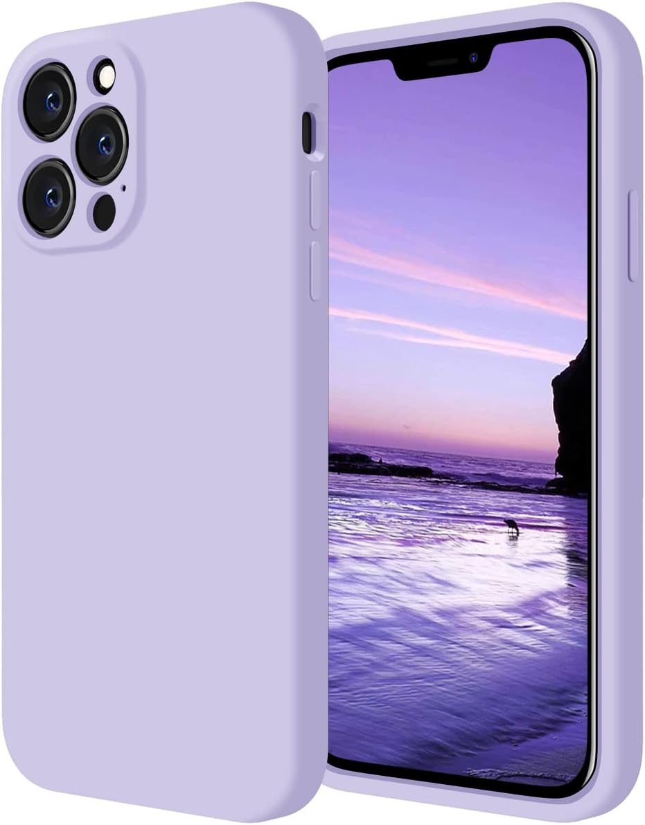 Cordking Designed for iPhone 13 Pro Max Case, Silicone Full Cover [Enhanced Camera Protection] Shockproof Protective Phone Case with [Soft Anti-Scratch Microfiber Lining], 6.7 inch, Clove Purple