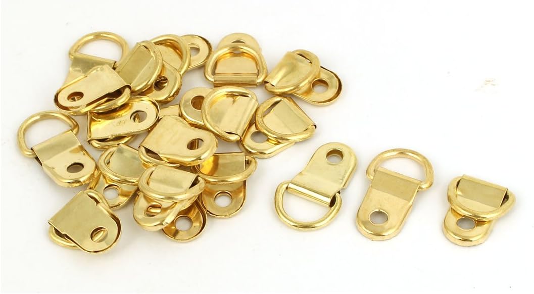 uxcell 25mm Length DRing Picture Photo Frame Strap Hangers Hooks 20PCS w Screws