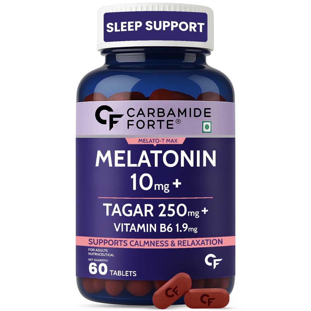 Carbamide Forte Melatonin 10 mg Sleeping Pills with Tagar 250 mg | Sleep Supplement for Men & Women | Melatonin Tablet for Restful Deep Sleeps - 60 Veg Tablets.-image-43