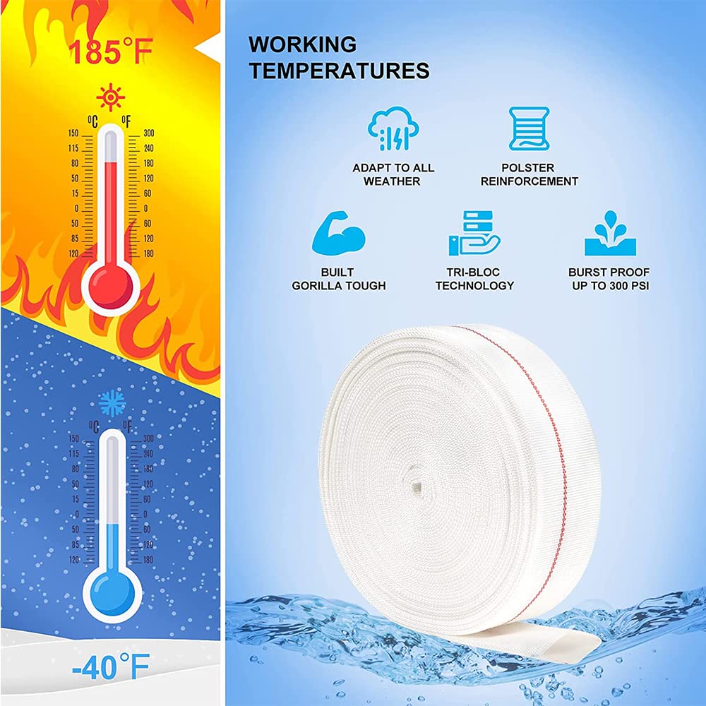 Manguera De Lavado Resistente, Tubo De Descarga De Agua Plana De Propósito General para Piscina, Aplicaciones De Transferencia De Agua,2inch,50m